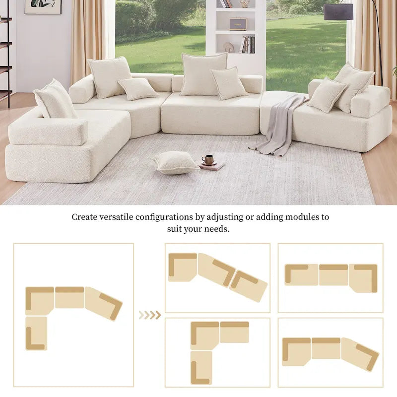 Canapé Sectionnel Modulable Personnalisable DIY Rembourré en Bouclette