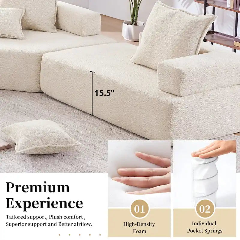 Canapé Sectionnel Modulable Personnalisable DIY Rembourré en Bouclette