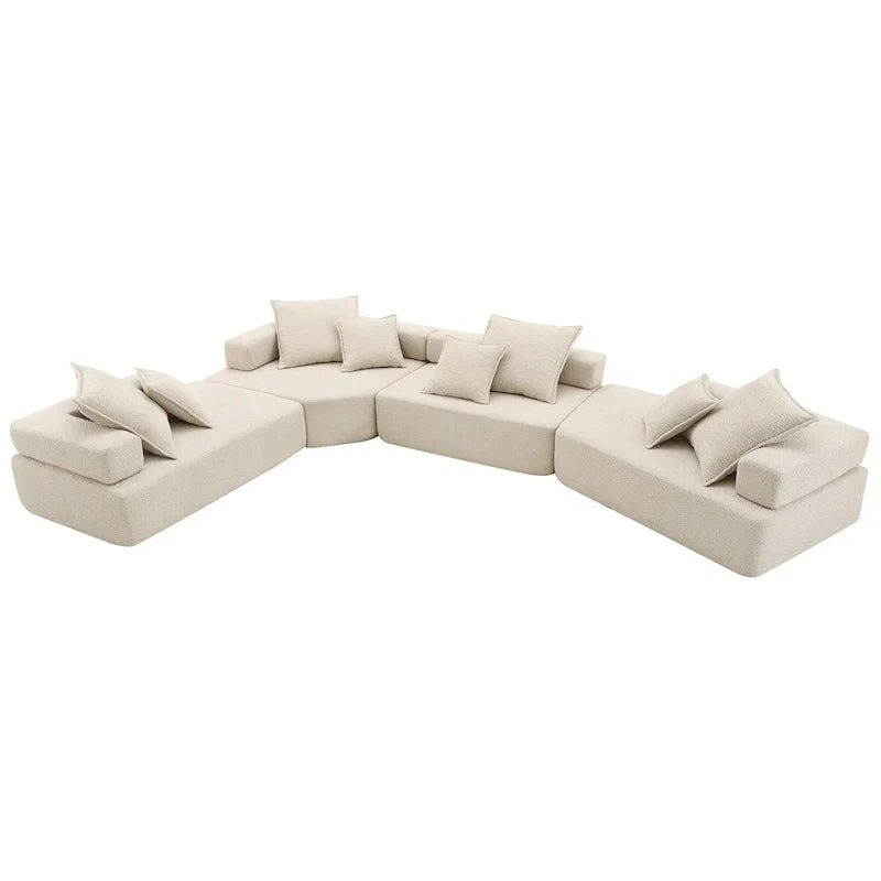 Canapé Sectionnel Modulable Personnalisable DIY Rembourré en Bouclette