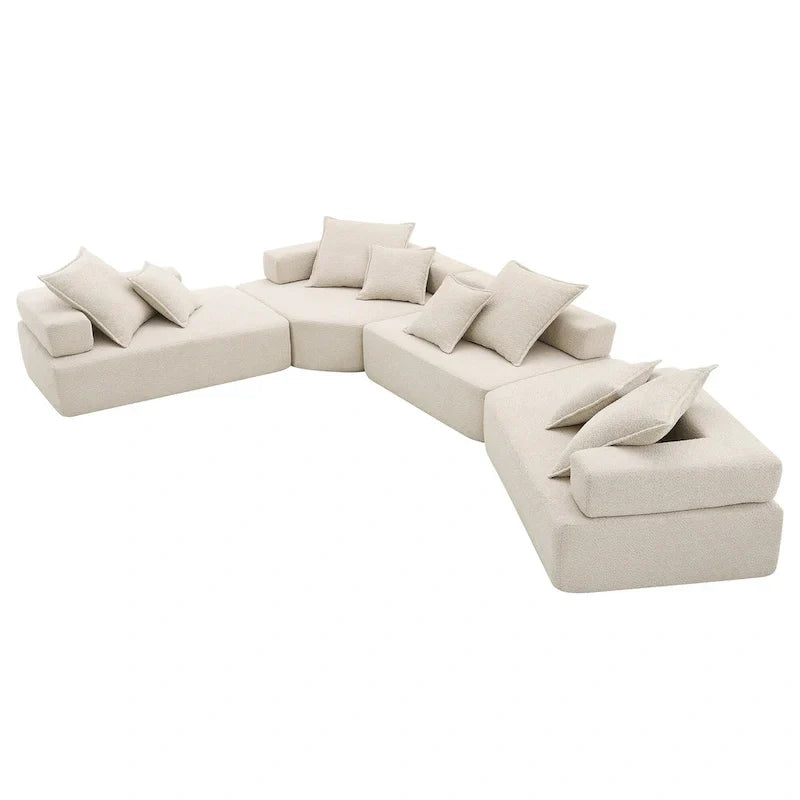 Canapé Sectionnel Modulable Personnalisable DIY Rembourré en Bouclette