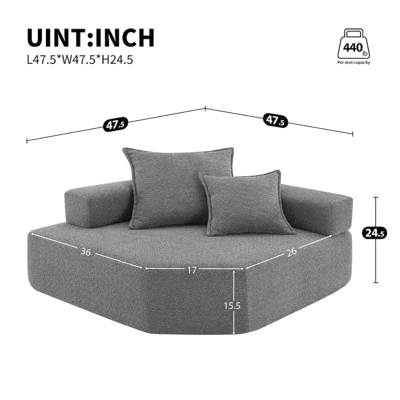 Canapé Sectionnel Modulable Personnalisable DIY Rembourré en Bouclette