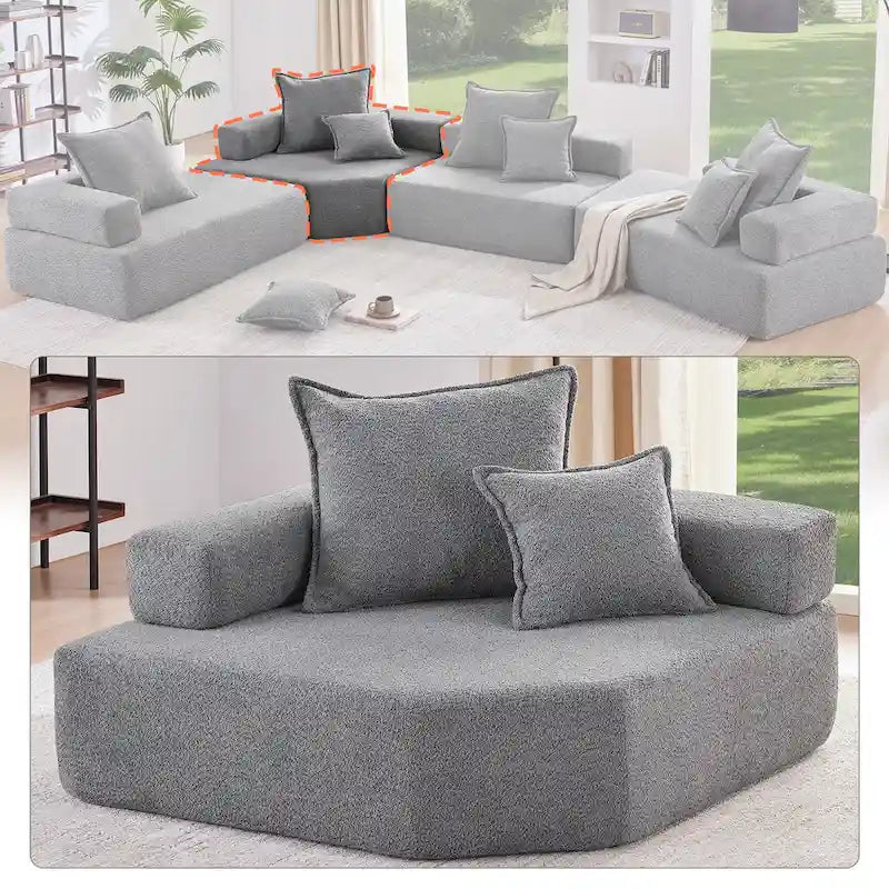 Canapé Sectionnel Modulable Personnalisable DIY Rembourré en Bouclette