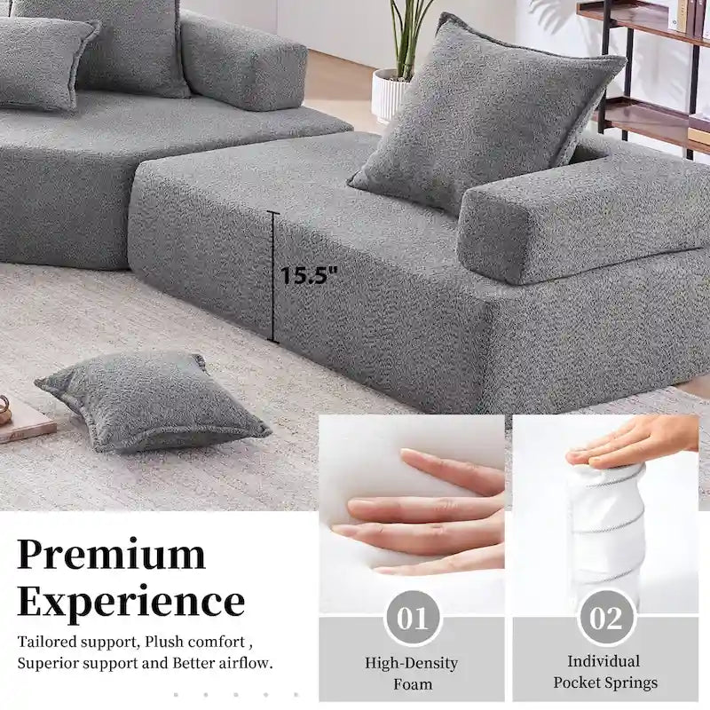 Canapé Sectionnel Modulable Personnalisable DIY Rembourré en Bouclette
