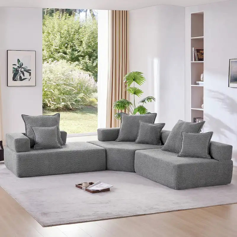 Canapé Sectionnel Modulable Personnalisable DIY Rembourré en Bouclette