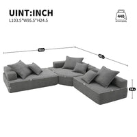Canapé Sectionnel Modulable Personnalisable DIY Rembourré en Bouclette