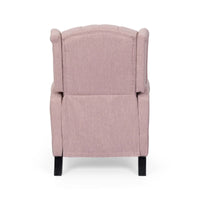 Fauteuil inclinable à dossier oreilles à pousser moderne avec repose-pieds, capitonné à boutons, pieds en bouleau