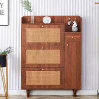 Meuble de rangement minimaliste moderne, meuble à chaussures en rotin japonais, meuble de chevet, petit meuble de maison