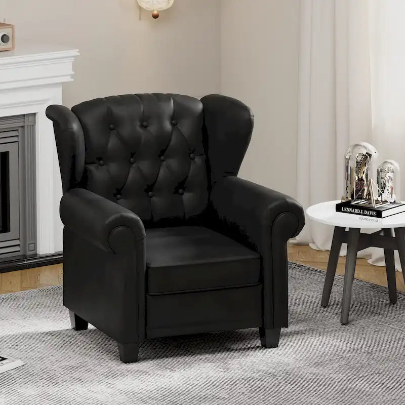 Fauteuil à accoudoirs capitonné réglable noir 35.04 avec pieds robustes