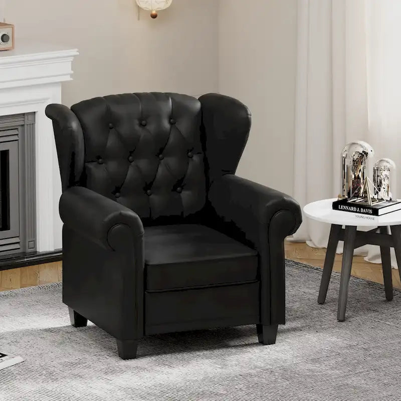 Fauteuil à accoudoirs capitonné réglable noir 35.04 avec pieds robustes