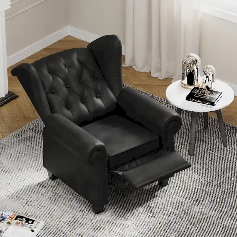 Fauteuil à accoudoirs capitonné réglable noir 35.04 avec pieds robustes