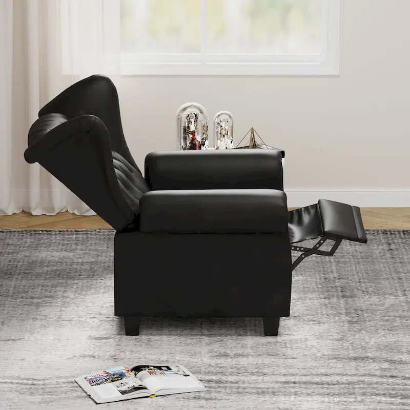 Fauteuil à accoudoirs capitonné réglable noir 35.04 avec pieds robustes