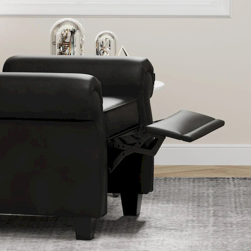 Fauteuil à accoudoirs capitonné réglable noir 35.04 avec pieds robustes