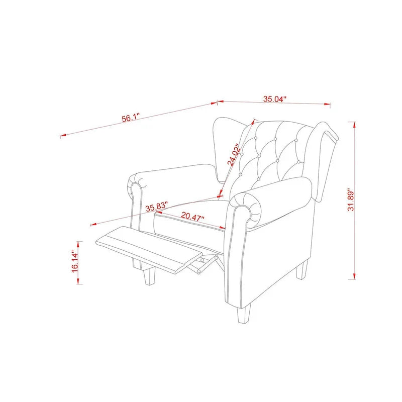Fauteuil à accoudoirs capitonné réglable noir 35.04 avec pieds robustes