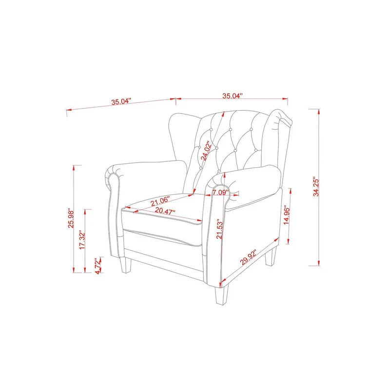 Fauteuil à accoudoirs capitonné réglable noir 35.04 avec pieds robustes