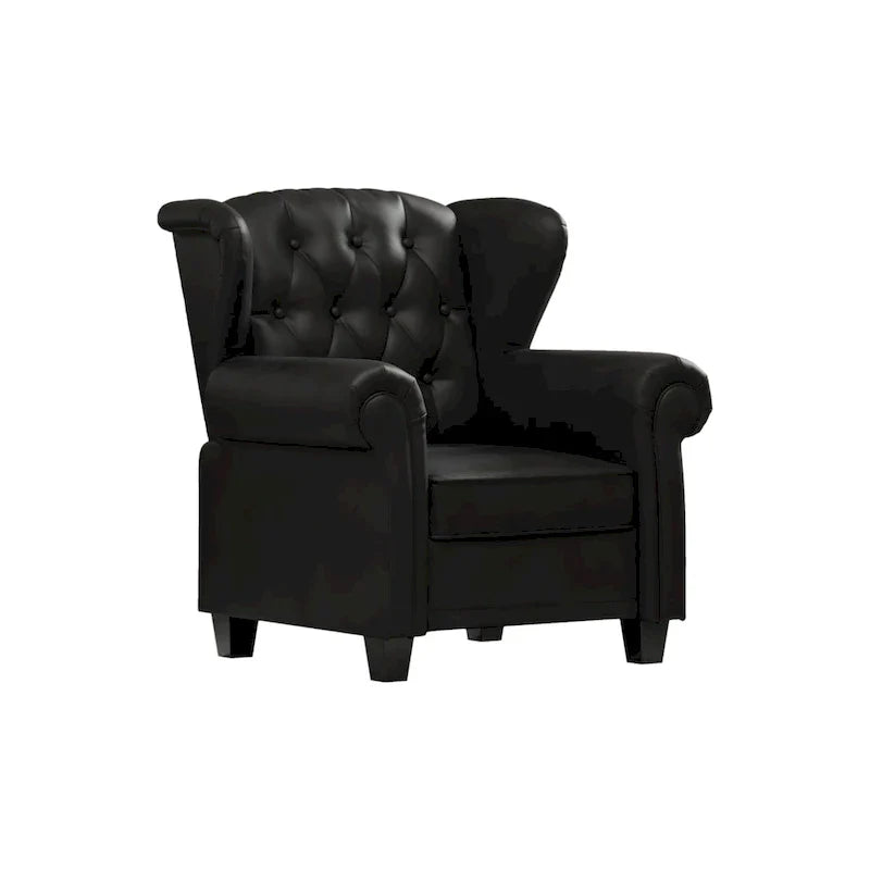Fauteuil à accoudoirs capitonné réglable noir 35.04 avec pieds robustes
