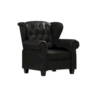 Fauteuil à accoudoirs capitonné réglable noir 35.04 avec pieds robustes