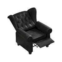 Fauteuil à accoudoirs capitonné réglable noir 35.04 avec pieds robustes