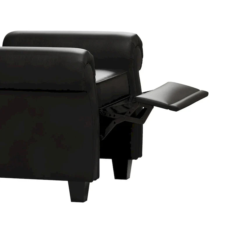 Fauteuil à accoudoirs capitonné réglable noir 35.04 avec pieds robustes