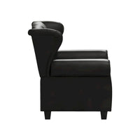 Fauteuil à accoudoirs capitonné réglable noir 35.04 avec pieds robustes