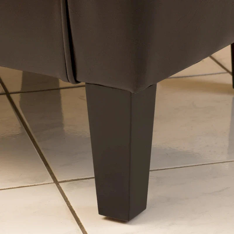 Fauteuil club tapissé en PU 28,75 pouces avec pieds en bouleau