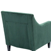 Fauteuil rembourré Emerald 26.77 avec accoudoirs incurvés et pieds en bois d'hévéa