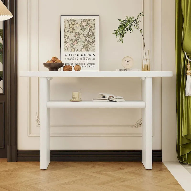 Table console moderne en bois 47,80 po avec étagère