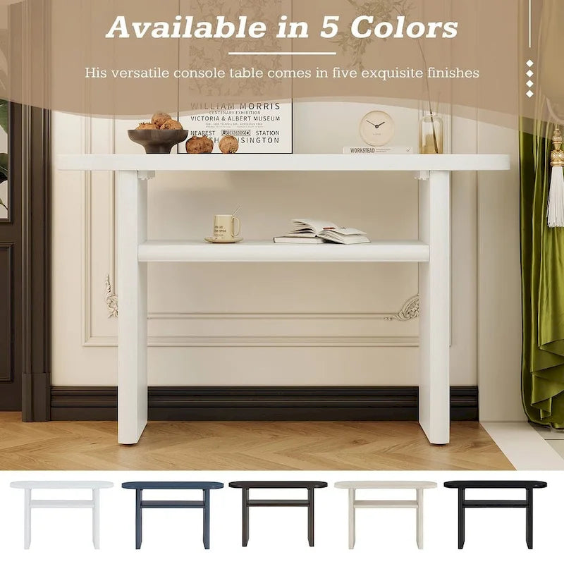 Table console moderne en bois 47,80 po avec étagère