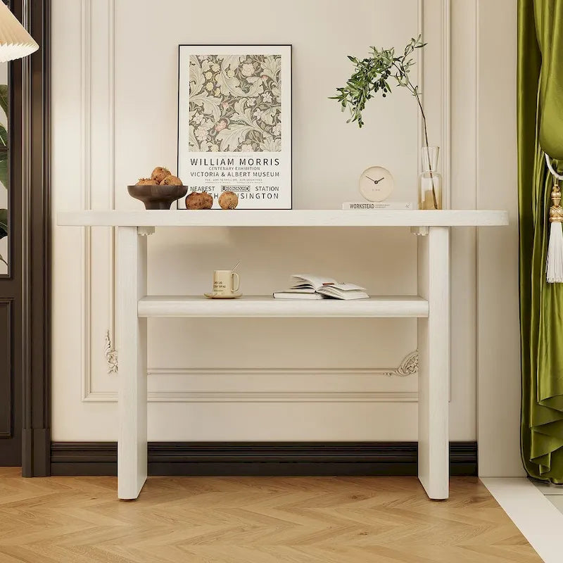 Table console moderne en bois 47,80 po avec étagère