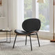 Fauteuil coquille chaise simple trépied en cuir noir fauteuil de salon finition noyer dossier confortable, couleur noire