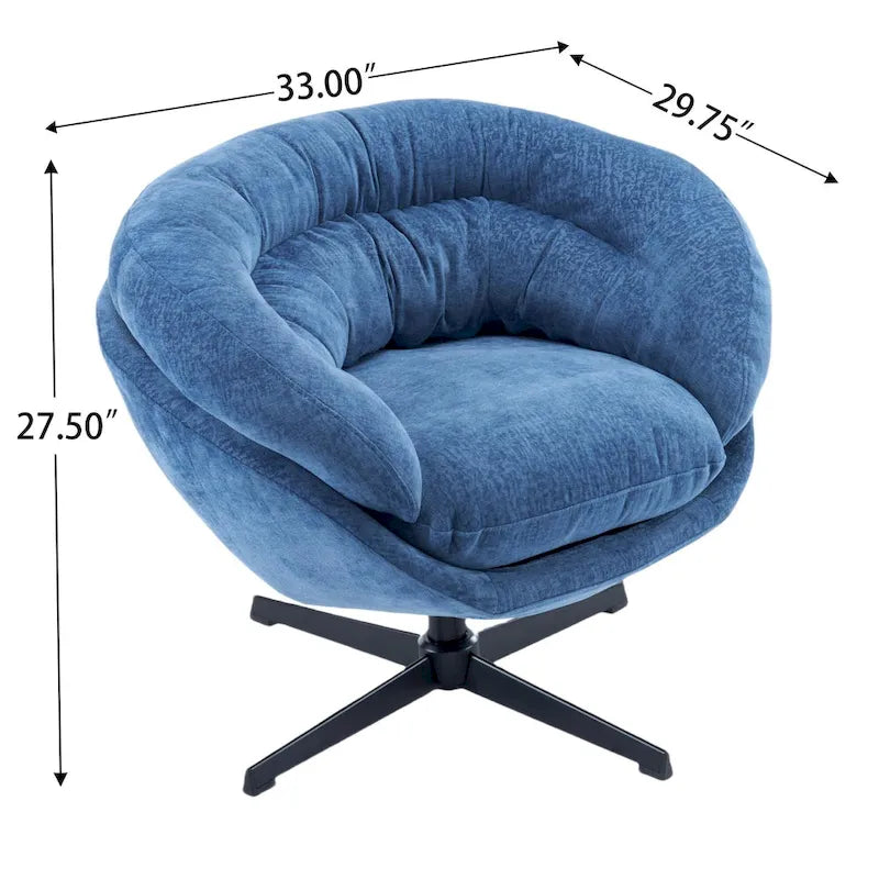 Fauteuil pivotant de club en chenille