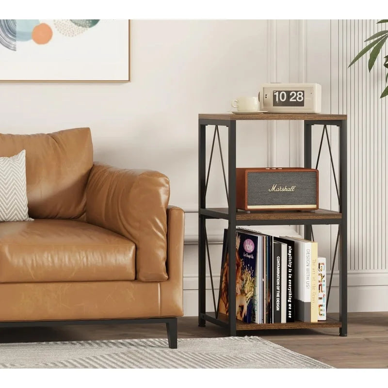 Support de tourne-disque à 3 niveaux avec rangement pour disques vinyles - 11,85P x 15,94L x 30,91H