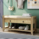 Banc de rangement polyvalent d'entrée de ferme 39 avec 2 tiroirs et 1 étagère à chaussures