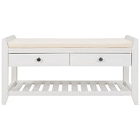 Banc de rangement polyvalent d'entrée de ferme 39 avec 2 tiroirs et 1 étagère à chaussures