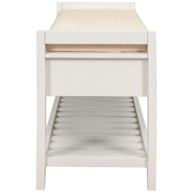 Banc de rangement polyvalent d'entrée de ferme 39 avec 2 tiroirs et 1 étagère à chaussures