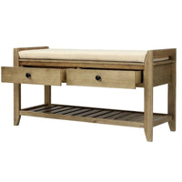 Banc de rangement polyvalent d'entrée de ferme 39 avec 2 tiroirs et 1 étagère à chaussures