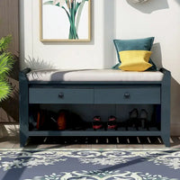 Banc de rangement polyvalent d'entrée de ferme 39 avec 2 tiroirs et 1 étagère à chaussures