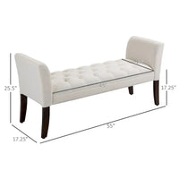 Banc de bout de lit avec capitonnage à boutons, banc d'entrée rembourré