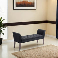 Banc de bout de lit avec capitonnage à boutons, banc d'entrée rembourré