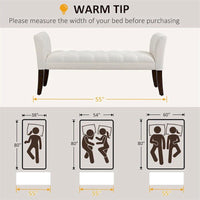 Banc de bout de lit avec capitonnage à boutons, banc d'entrée rembourré