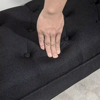 Banc de bout de lit avec capitonnage à boutons, banc d'entrée rembourré