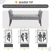 Banc de bout de lit avec capitonnage à boutons, banc d'entrée rembourré