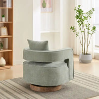 29,1 Fauteuil pivotant avec base en bois patiné