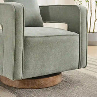 29,1 Fauteuil pivotant avec base en bois patiné