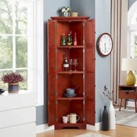 Meuble de rangement de cuisine d'angle à 4 niveaux de 72 po avec 8 portes, armoire haute, armoire d'angle, étagères réglables, armoire de bibliothèque