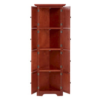 Meuble de rangement de cuisine d'angle à 4 niveaux de 72 po avec 8 portes, armoire haute, armoire d'angle, étagères réglables, armoire de bibliothèque
