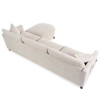 Canapé spacieux beige 107.87 4 places avec ottoman mobile