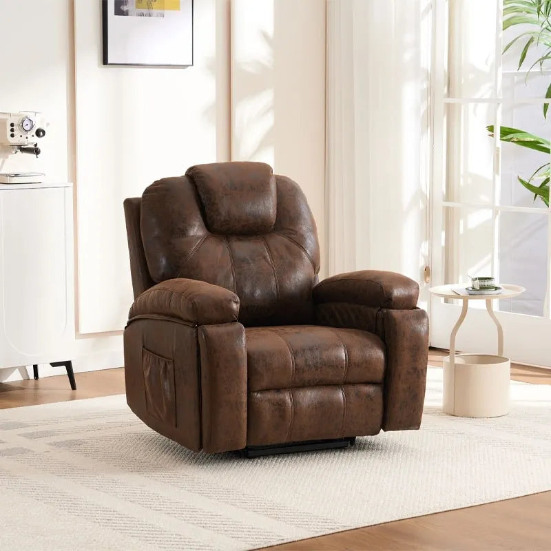Fauteuil Élévateur Inclinable Électrique avec Massage, Chaleur pour Personnes Âgées, Fauteuils Inclinables Larges Surdimensionnés, Robuste, Mécanisme d'Inclinaison de Sécurité