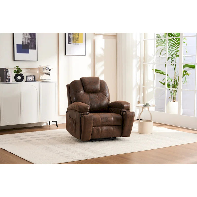 Fauteuil Élévateur Inclinable Électrique avec Massage, Chaleur pour Personnes Âgées, Fauteuils Inclinables Larges Surdimensionnés, Robuste, Mécanisme d'Inclinaison de Sécurité
