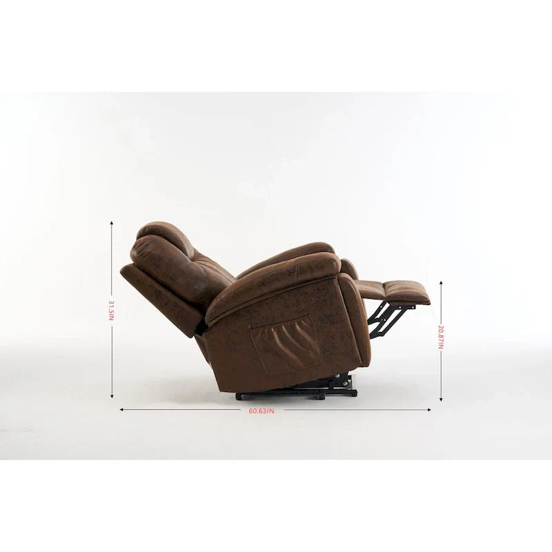 Fauteuil Élévateur Inclinable Électrique avec Massage, Chaleur pour Personnes Âgées, Fauteuils Inclinables Larges Surdimensionnés, Robuste, Mécanisme d'Inclinaison de Sécurité