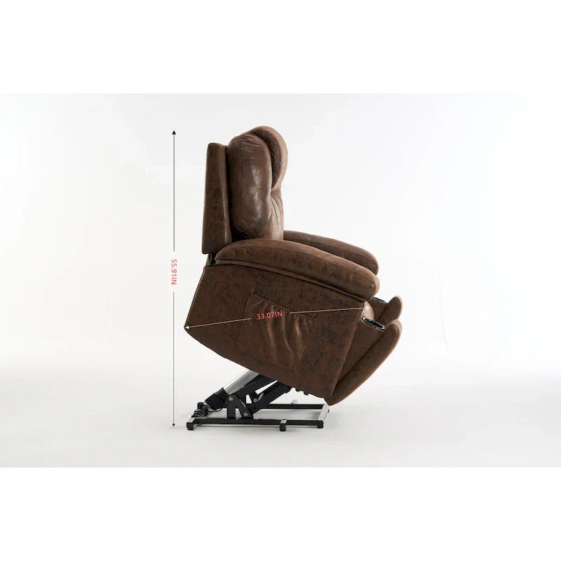 Fauteuil Élévateur Inclinable Électrique avec Massage, Chaleur pour Personnes Âgées, Fauteuils Inclinables Larges Surdimensionnés, Robuste, Mécanisme d'Inclinaison de Sécurité